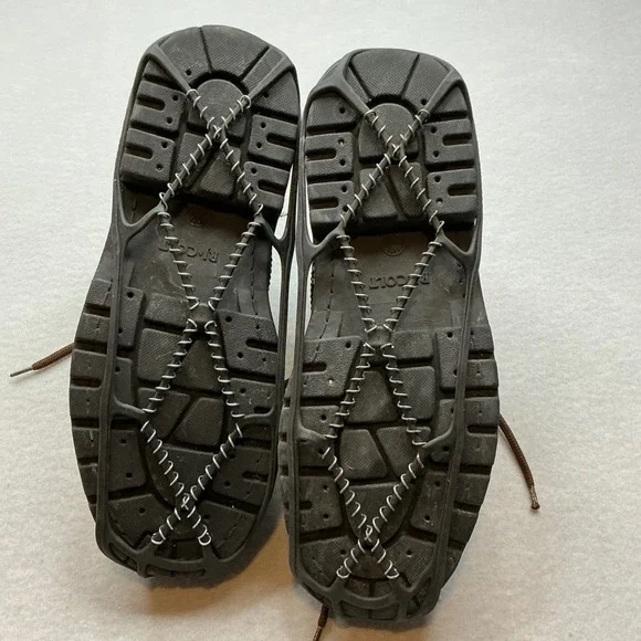 RJ Colt Men Leather Work Boots Ice Traction Cleats Size 11.5 Brown Ankle Rugged - Picture 14 of 16